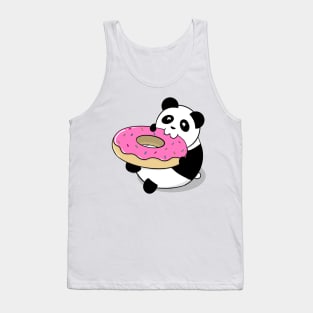 Cute Panda Eating A Donut Tank Top